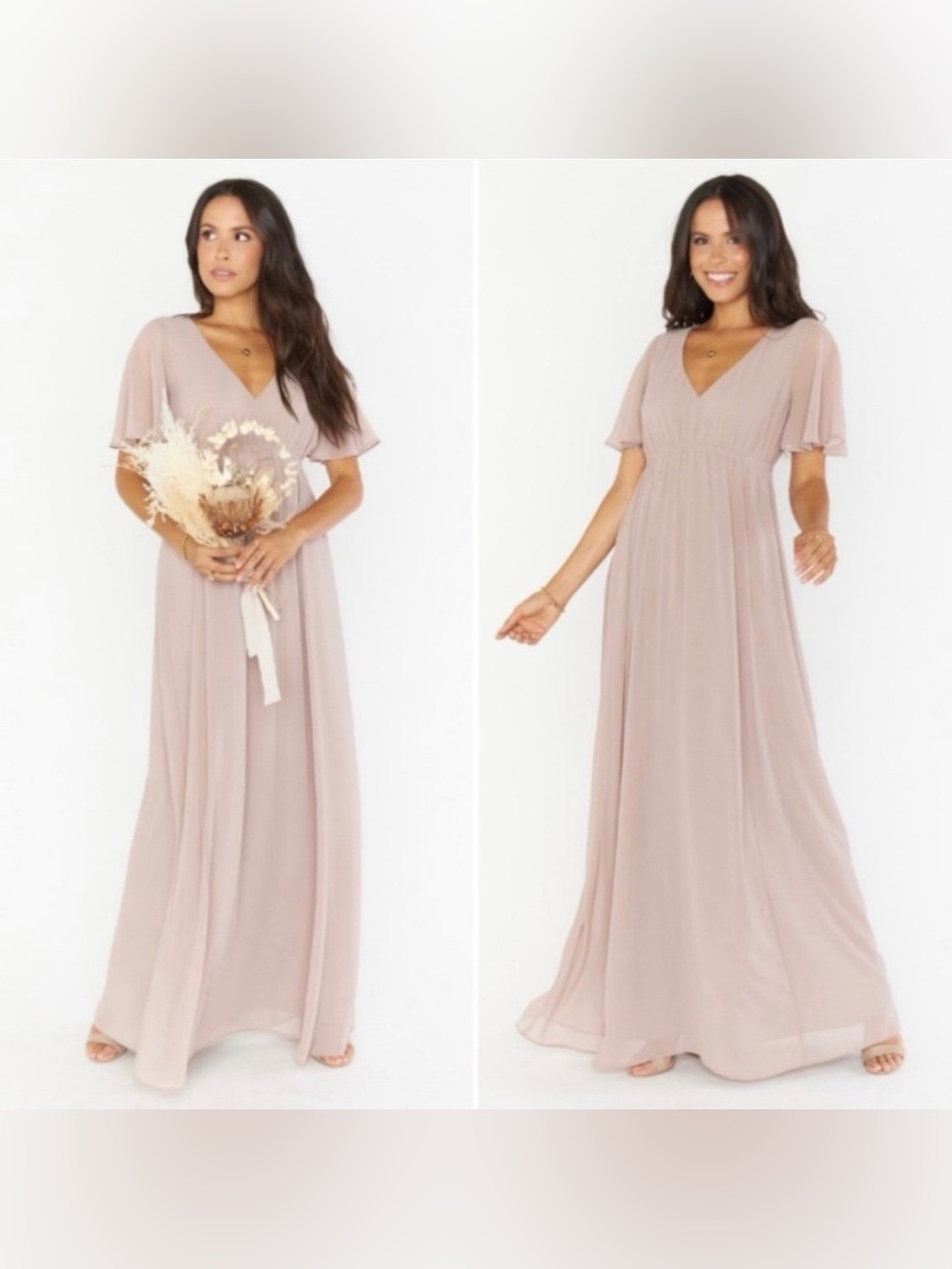 Show Me Your Mumu Emily Empire Maxi Dress Soft Beige NWT
